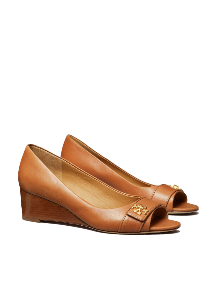 Tory Burch 55050 Kira 45mm Open Toe Wedge Pantet Tan Balilene