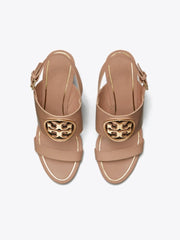 Tory Burch 56115 Metal Miller 65mm Wedge Light Makeup Size 7.5