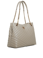Tory Burch 56757 Kira Chevron Tote Bag Gray Heron