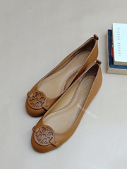Tory Burch 57984 Gabriel Ballet Flat Veg Napa Leather Royal Tan
