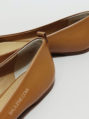 Tory Burch 57984 Gabriel Ballet Flat Veg Napa Leather Royal Tan