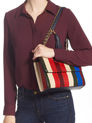 Tory Burch 58354 Fleming Eel Patchwork Convertible Shoulder Bag Multi