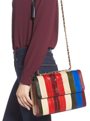 Tory Burch 58354 Fleming Eel Patchwork Convertible Shoulder Bag Multi