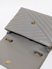 Tory Burch 58465 Kira Chevron Convertible Shoulder Bag Gray Heron