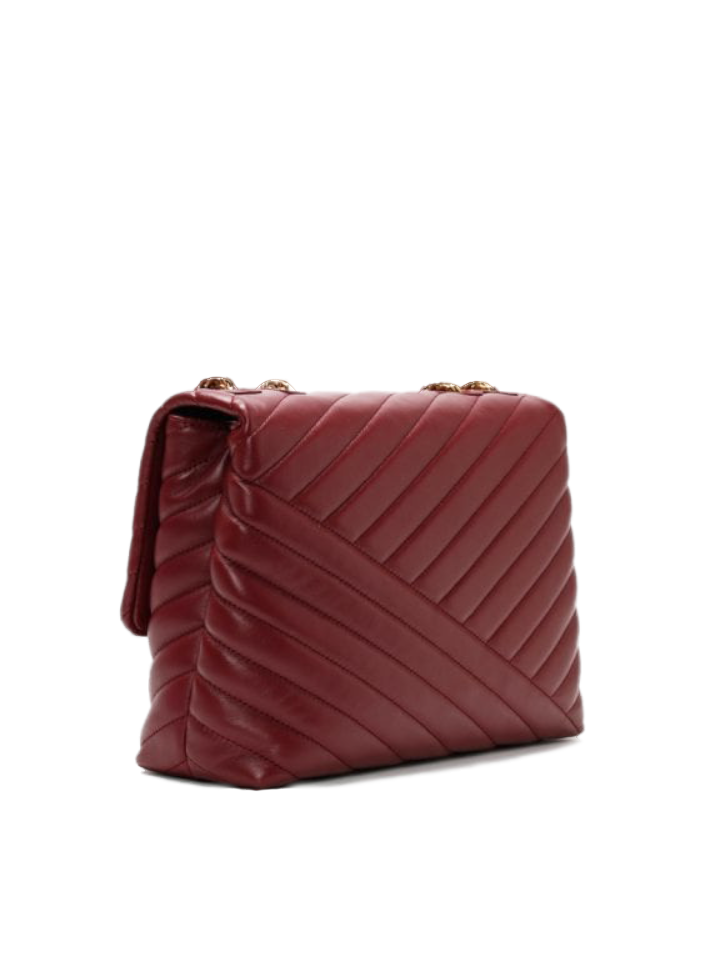 Tory Burch Kira Chevron Red (Imperial Garnet) Small Convertible Shoulder Bag