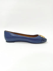 Tory Burch 60226 Everly Cap Toe Ballet Nappa Leather Royal Navy