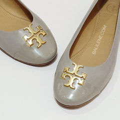 Tory Burch 60226 Everly Cap Toe Ballet Nappa Leather French Gray
