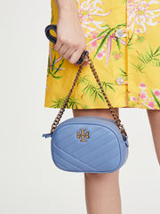 Tory Burch 60227 Kira Chevron Camera Bag Bluewood