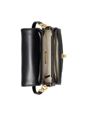 Tory Burch 61674 Kira Chevron Top-Handle Satchel Black