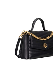 Tory Burch 61674 Kira Chevron Top-Handle Satchel Black