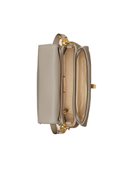 Tory Burch 61674 Kira Chevron Top Handle Satchel Gray Heron