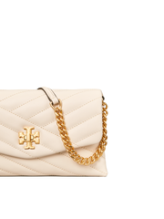Tory Burch 64068 Kira Chevron Chain Wallet New Cream