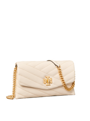 Tory Burch 64068 Kira Chevron Chain Wallet New Cream