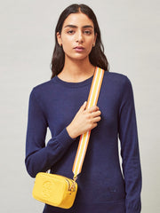 Tory Burch 64398 Perry Bombe Pieced Strap Mini Limone balilene detail pakai