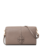Tory Burch 64502 McGraw Wallet Crossbody Silver Maple