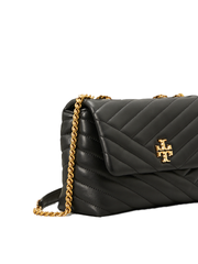 Tory Burch 64963 Kira Chevron Small Convertible Shoulder Bag Black