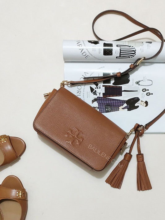 Tory Burch 67303 Thea Leather Mini Crossbody Bag Classic Tan