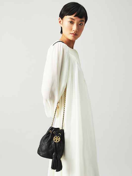 Tory Burch Fleming Soft Mini Bucket Bag Black