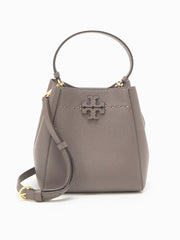 Tory Burch 74956 Mcgraw Small Bucket Bag Silver Maple