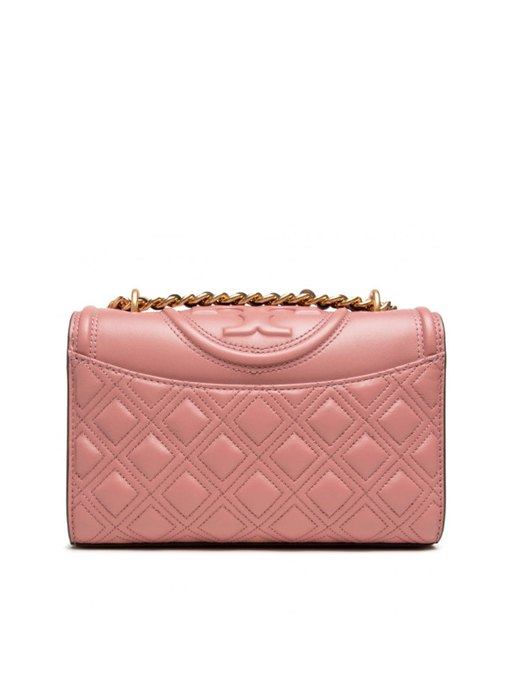 Tory Burch Fleming Small Convertible Shoulder Bag In Pink Magnolia Lambskin  Leather