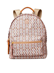 Tory Burch 77272 Piper Printed Small Zip Backpack Pink Gemini Link Medallion