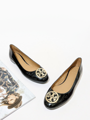 Tory Burch 79144 Benton 2 Ballet Flat Patent Leather Perfect Black