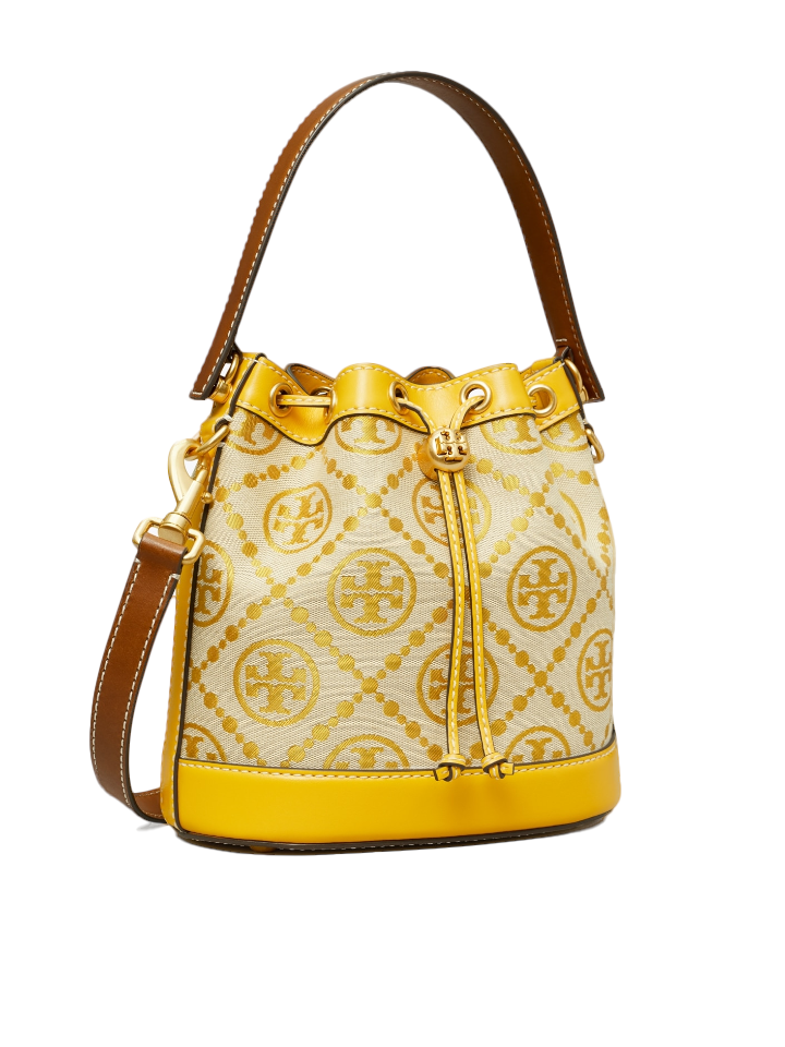 Tory-Burch-79487-T-Monogram-Jacquard-Bucket-Bag-Goldfinch-Balilene-samping