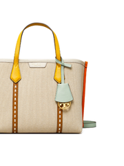 Tory Burch 80361 Perry Canvas Small Triple-Compartment Tote Bag