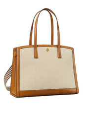 Tory Burch 80378 Walker Canvas Satchel Natural
