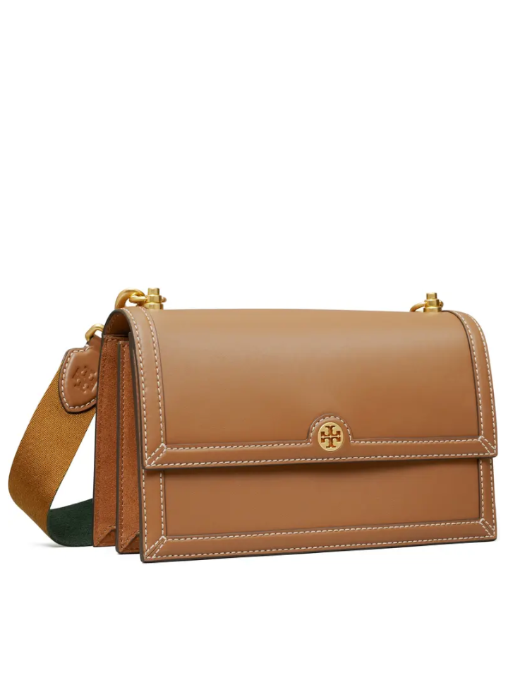 Tory Burch T Monogram Leather Shoulder Bag Moose Balilene