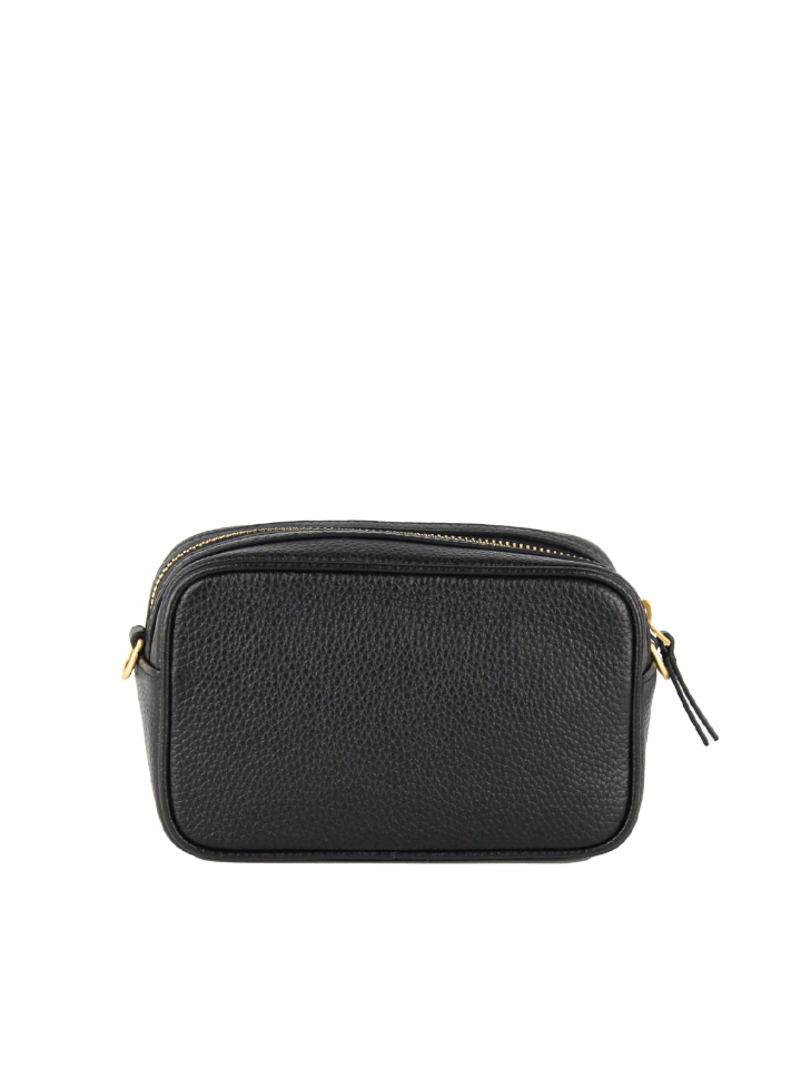 Tory Burch Blake Camera Bag Mini Black in Pebbled Leather with