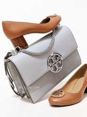 Tory Burch 81688 Miller Shoulder Bag Gray