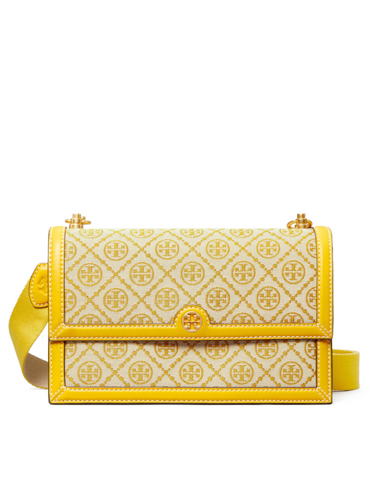Tory Burch 81863 T Monogram Jacquard Shoulder Bag Goldfinch