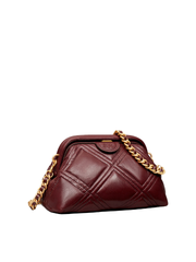 Tory Burch 82005 Fleming Soft Glazed Small Frame Crossbody Nebblolo