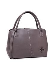 Tory Burch 82222 McGraw Satchel Silver Maple