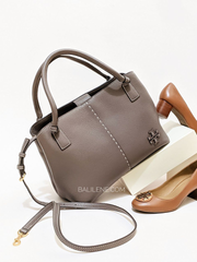 Tory Burch 82222 McGraw Satchel Silver Maple