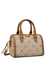Tory Burch 82939 T Monogram Jacquard Mini Barrel Hazelnut Brown