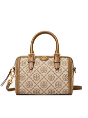 Tory Burch 82939 T Monogram Jacquard Mini Barrel Hazelnut Brown