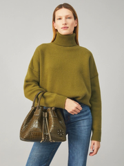 Tory-Burch-85118-McGraw-Embossed-Small-Drawstring-Satchel-New-Olive-Balilene-onmodel