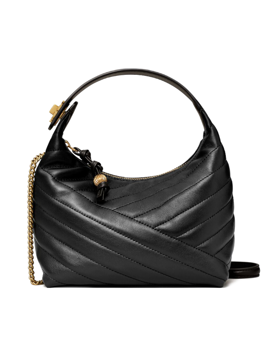Tory-Burch-85173-Kira-Chevron-Half-Moon-Black-Rolled-Gold-Balilene-depan