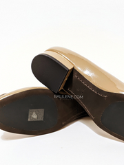 Tory Burch 85565 Multi-logo Block Heel Softy Naplak Almond Flour