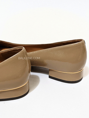 Tory Burch 85565 Multi-logo Block Heel Softy Naplak Almond Flour