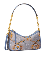 Tory Burch 86604 T Monogram Brocade Studio Bag Sea Frost