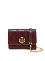 Tory Burch 87867 Willa Chain Wallet Claret