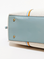 Tory Burch Perry Canvas Triple Compartment Tote Natural