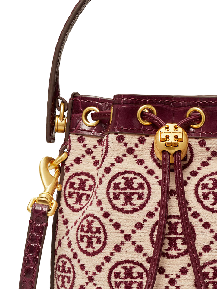 Tory-Burch-88469-T-Monogram-Mini-Chenille-Bucket-Bag-Claret-New-Cream-Balilene-detail
