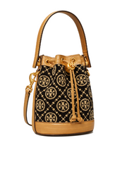 Tory-Burch-88780-T-Monogram-Mini-Chenille-Bucket-Bag-Black-Cream-Balilene-depan1