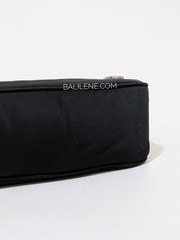 Tory Burch Mercer Small Nylon Crescent Bag Black