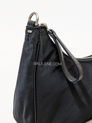 Tory Burch Mercer Small Nylon Crescent Bag Black