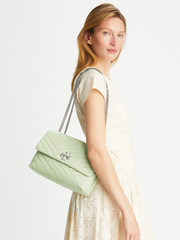 Tory Burch Kira Chevron Convertible Shoulder Bag Pine Frost